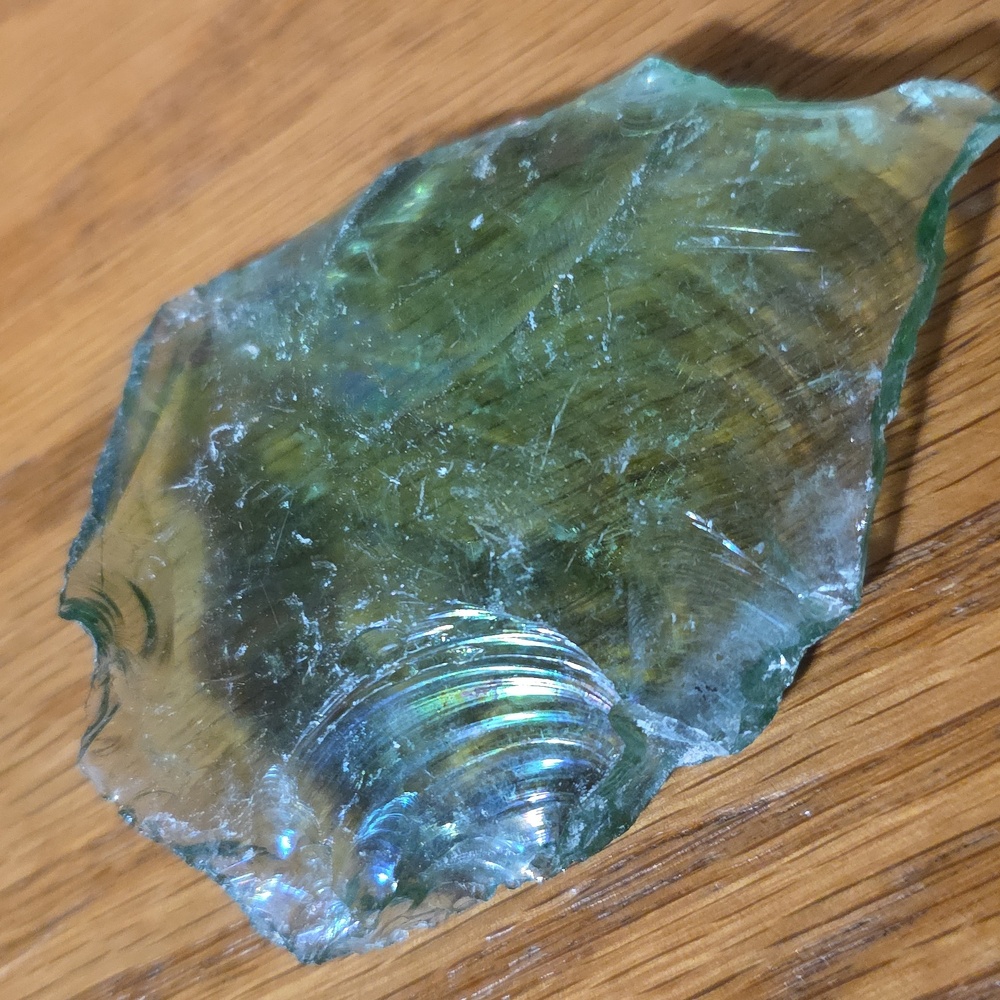 Rainbow Green Obsidian Slag Glass